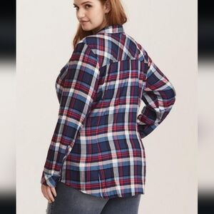 Plaid Button Front Top Size 5 by Torrid